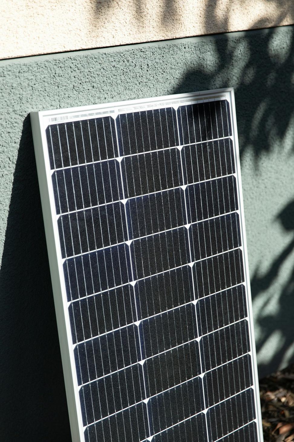 Modern sustainable home with solar panels